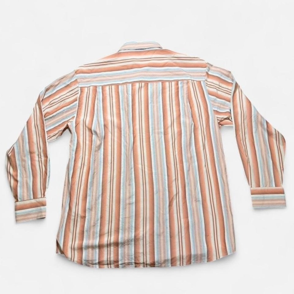 NWT Tommy Bahama Boulevard LS 100% Silk Striped Terr Cotta Button Up Size L - Picture 3 of 6